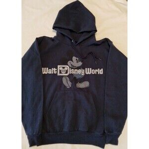 Disneyland Resort Mickey Mouse Blue Hooded Sweatshirt Hoodie Size S Small